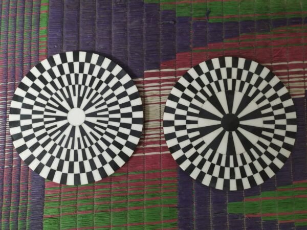 Black and White Resin Coaster – 6-Inch Optical Illusion Design | Modern Decorative Coaster - Image 9