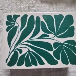 RB ARTISAN Green Botanical Leaf Pattern Resin Jewellery Box