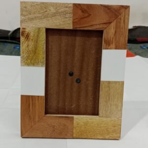 RB ARTISAN Handcrafted Wood, Resin & MDF Block Design Photo Frame – 7×5 Inch Table Decor"