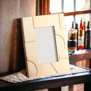Cream Geometric Resin Photo Frame