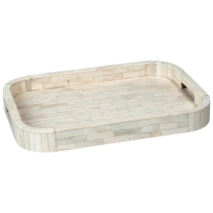 Natural White Bone Brick Pattern Inlay Tray
