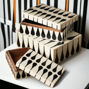 RB ARTISAN Black Drop Design Jewellery Box