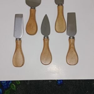 RB ARTISAN 5-Piece Stainless Steel Cheese Knife Set with Wooden Handles