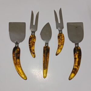 RB ARTISAN 5-Piece Stainless Steel Cheese Knife Set with Resin Handles