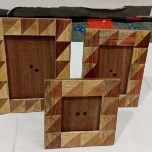 Handcrafted Mango and Acacia Wood Photo Frame with Geometric Triangular Inlay Design – Available in 7x5, 6x4, 4x4 sizes for Home and Office Décor