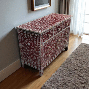 Red Mother of Pearl Inlay Chest of Drawers – RB Artisan