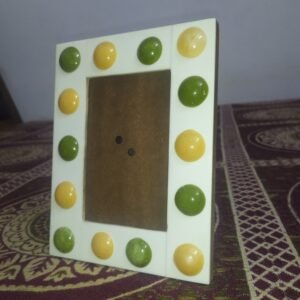 RB ARTISAN Multicolor Resin Inlay Round Accent Photo Frame 7x5 – Handmade Home Décor