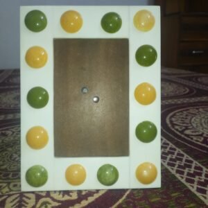 RB ARTISAN Multicolor Resin Inlay Round Accent Photo Frame 7x5 – Handmade Home Décor