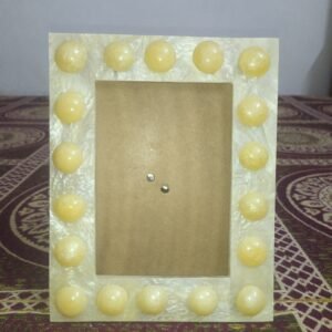 Handmade Resin and MDF Photo Frame with yellow round accents – RB Artisan 7×5 inch