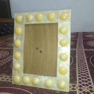 Handmade Resin and MDF Photo Frame with yellow round accents – RB Artisan 7×5 inch