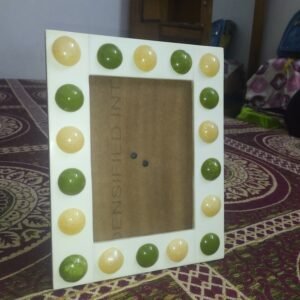 RB ARTISAN Multicolor Resin Inlay Round Accent Photo Frame 7x5 – Handmade Home Décor