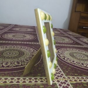 RB ARTISAN Multicolor Resin Inlay Round Accent Photo Frame 7x5 – Handmade Home Décor