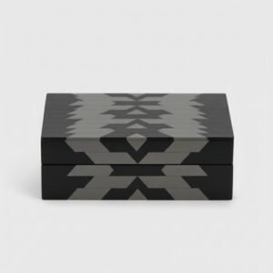 RB ARTISAN Grey & Black Resin Geometric Jewellery Box