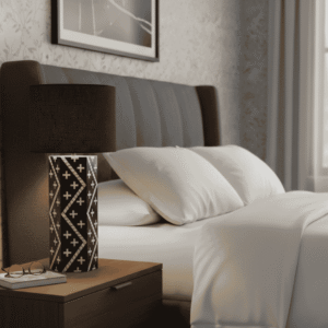 Black & White Plus Pattern Resin Table Lamp