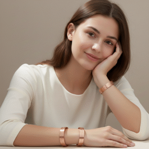 handcrafted solid copper cuff bracelet showcases an elegant, engraved Celtic-style pattern