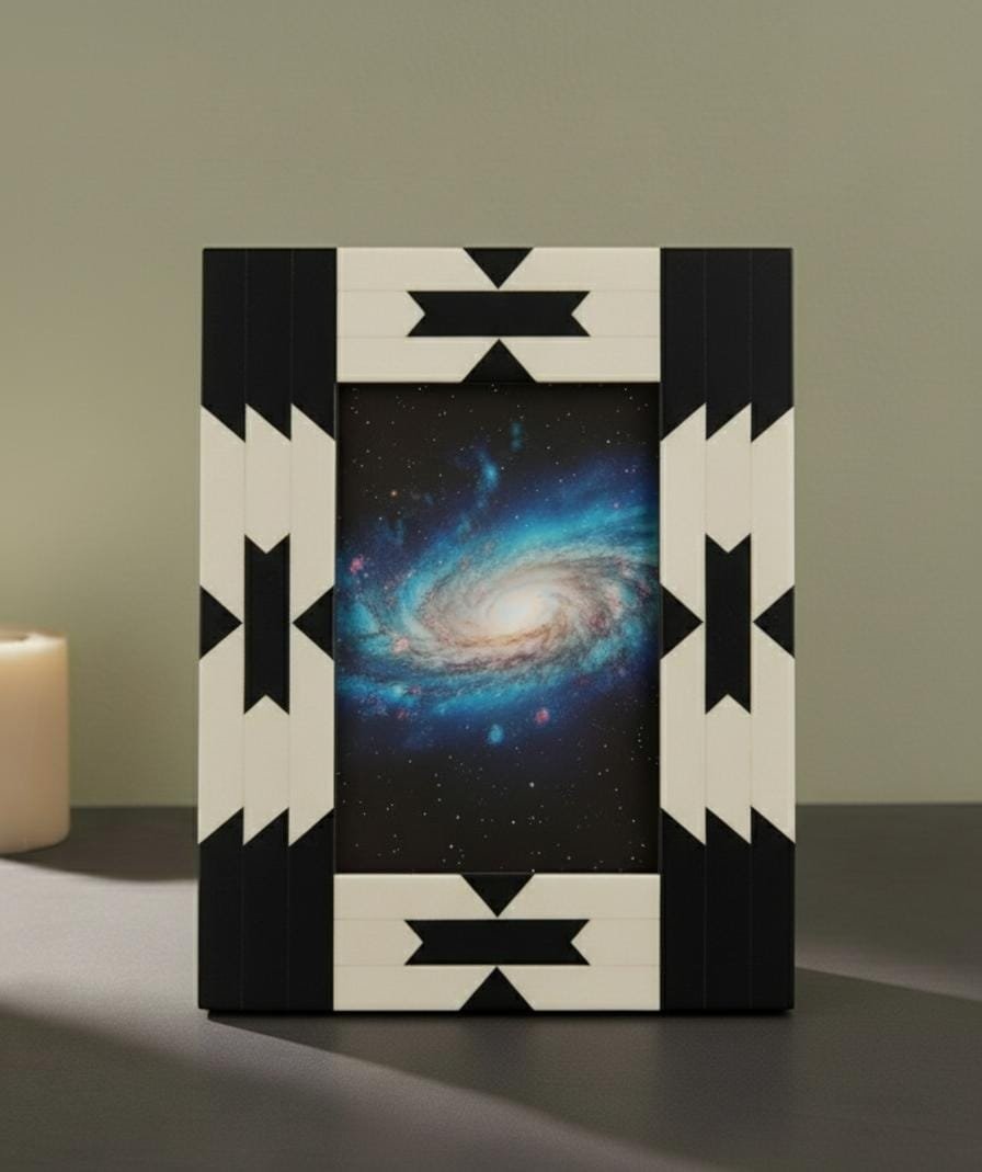 black and white geometric wooden photo frame manufacturer India