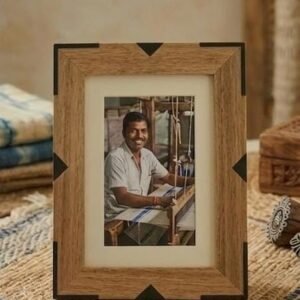 RB ARTISAN handcrafted mango wood photo frame 7x5 inch black corner geometric resin inlay minimalist home decor picture frame made in India