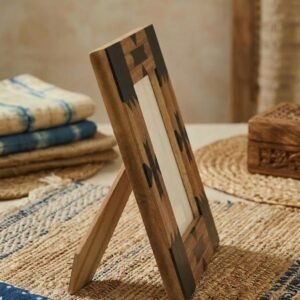 RB ARTISAN handcrafted mango wood photo frame 7x5 inch black geometric resin inlay pattern home decor picture frame made in India