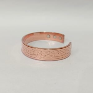 RB ARTISAN handcrafted copper magnetic cuff bracelet celtic wave braid pattern embedded magnets made in India