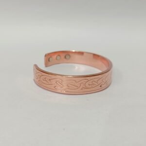 RB ARTISAN handcrafted copper magnetic cuff bracelet celtic wave braid pattern embedded magnets made in India
