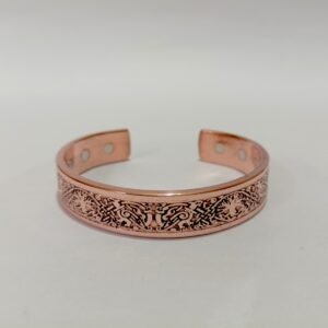 RB ARTISAN handcrafted copper magnetic cuff bracelet celtic wave braid pattern embedded magnets made in India