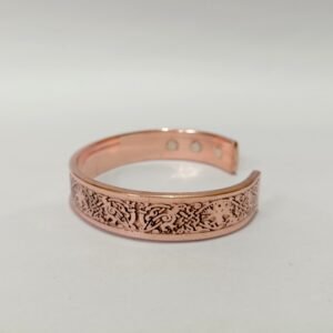 RB ARTISAN handcrafted copper magnetic cuff bracelet celtic wave braid pattern embedded magnets made in India