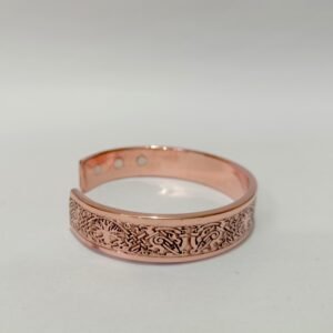 RB ARTISAN handcrafted copper magnetic cuff bracelet celtic wave braid pattern embedded magnets made in India