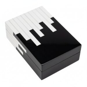 RB ARTISAN handcrafted resin storage box set of 3 black white piano key geometric stripe pattern jewellery keepsake box made in India