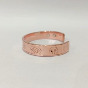 RB ARTISAN handcrafted copper magnetic cuff bracelet 7 chakra symbols engraved embedded magnets spiritual bangle made in India