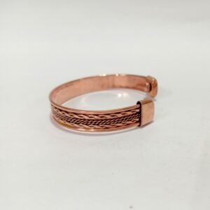 RB ARTISAN handcrafted pure copper magnetic cuff bracelet triple wire braid three strand design embedded magnets made in India