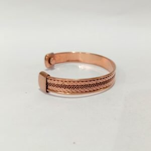 RB ARTISAN handcrafted pure copper magnetic cuff bracelet rope twist flat braid design embedded magnets made in India