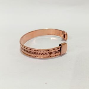 RB ARTISAN handcrafted pure copper magnetic cuff bracelet rope twist flat braid design embedded magnets made in India