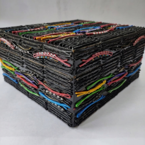 RB ARTISAN handmade bobby pin storage box black multicolour upcycled hair pin art jewellery keepsake box made in India
